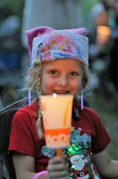Payton, 6, was all aglow with the Christmas spirit.