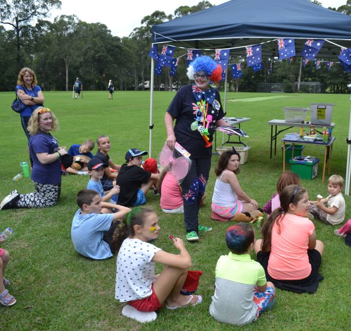 Sack race competitors assemble, ready to do battle at last year's Australia Day event at McMahons Park.