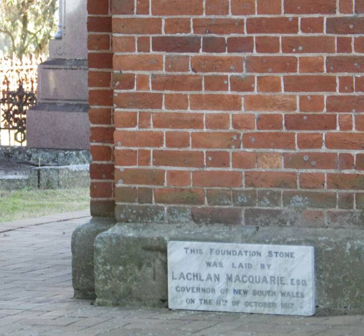 The foundation stone, laid 200 years ago. This church was the second attempt to build one due to a rivalry between the first and second architects.
