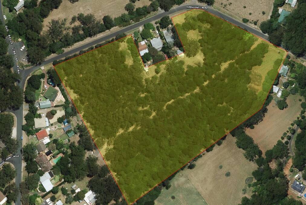 A Google maps image of the block in question at 67 Kurrajong Road.
