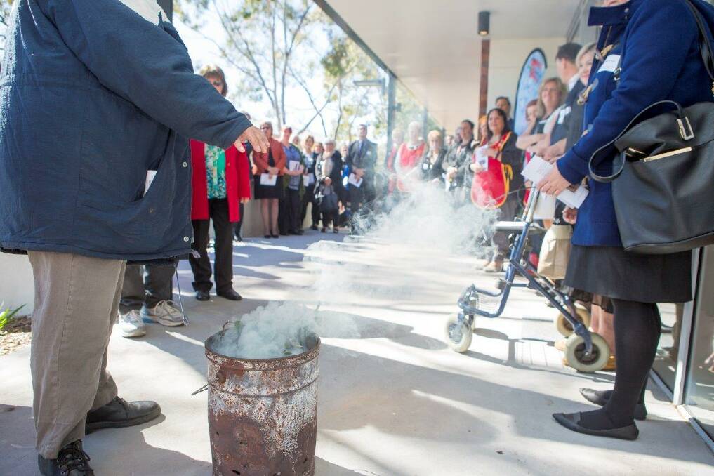 The Aboriginal smoking ceremony at the start of the event, conducted by Darug people.