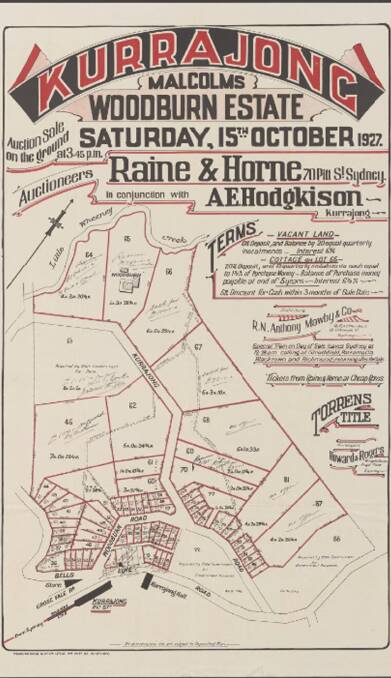 EARLY DEVELOPMENT: The ad for the 1927 subdivision. The eight-acre block earmarked for community use is the largest block mid-left. Picture: National Library