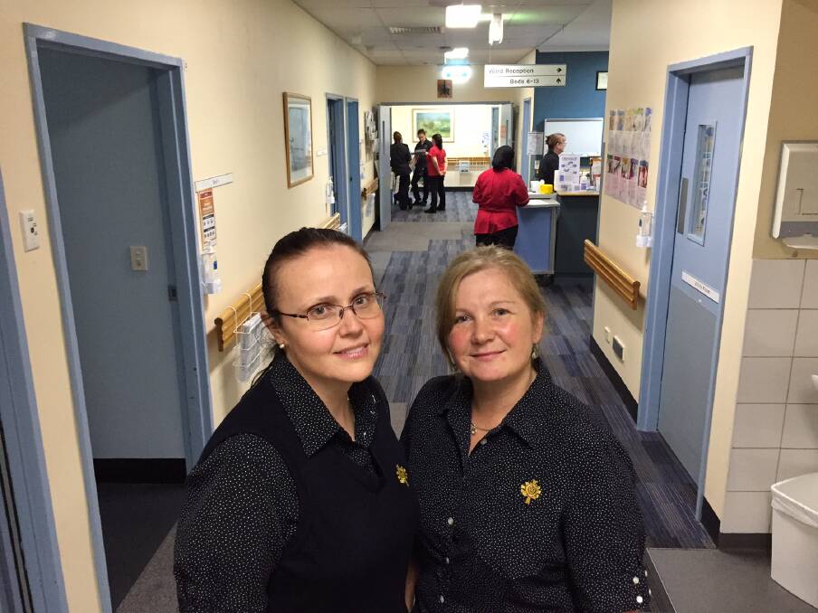 Palliative care nursing unit manager Katica Siric and clinical nurse specialist Debbie Colquhoun in the Maria Lock ward at Hawkesbury Hospital on April 19.