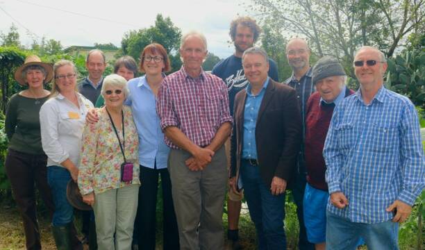 Some of the attendees at the meeting at Hawkesbury EarthCare Centre at Richmond on Monday, April 3 Macquarie MP Susan Templeman, EarthCare's Eric Brocken and Shadow Minister for Agriculture Joel Fitzgibbon are in the centre.
