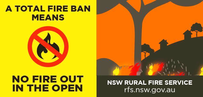 Total fire ban declared from midnight Tuesday
