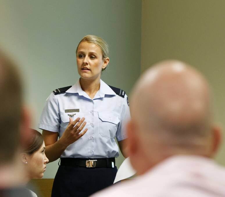 Flying Officer Sarah Fraser leads the working group at the RAAF Base.