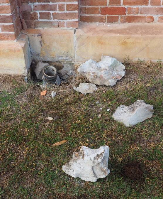 Reverend Chris Jones said a sledgehammer must have been used to break up the concrete base surrounding the copper downpipe to stop it being stolen.