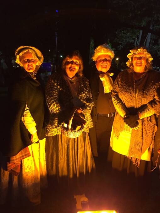 Australiana Pioneer Village volunteers lent a period feel to the event, dressed in the clothes of the era and wandering amongst the punters. Pictured are Wendy Richmond, Rita Sieders, Kevin Weeks (APV president) and Joanne Weeks. 