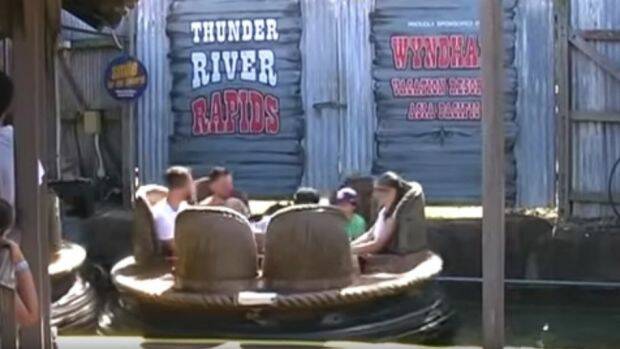 A still image from a 2013 video featuring Dreamworld's Thunder River Rapids ride. Photo: YouTube