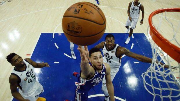 To the rim: Ben Simmons had another fine game for the Sixers. Photo: AP