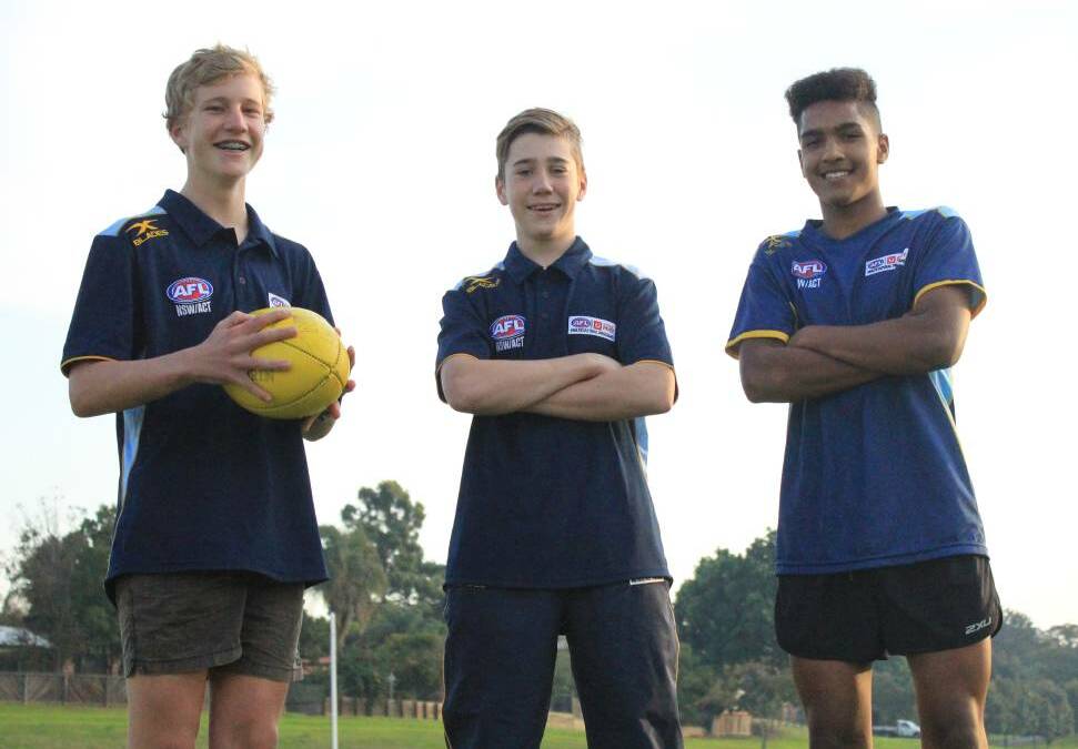 World's best: Tim Organ, Jamie Murphy and James Rene were stunned by their selection in the 2017 AFL Diversity Championships World Team. Picture: Andrew McMurtry