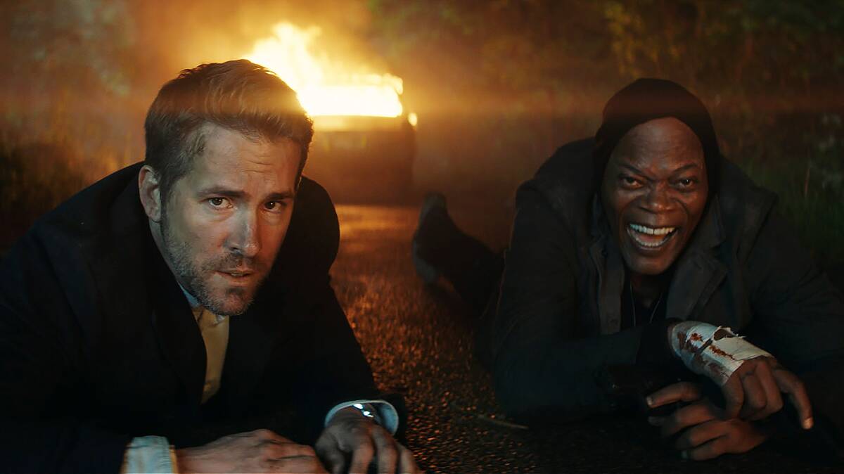 Saving grace: Ryan Reynolds and Samuel L Jackson are the only reasons to spend any time on The Hitman's Bodyguard, which is in cinemas now and rated MA15+.