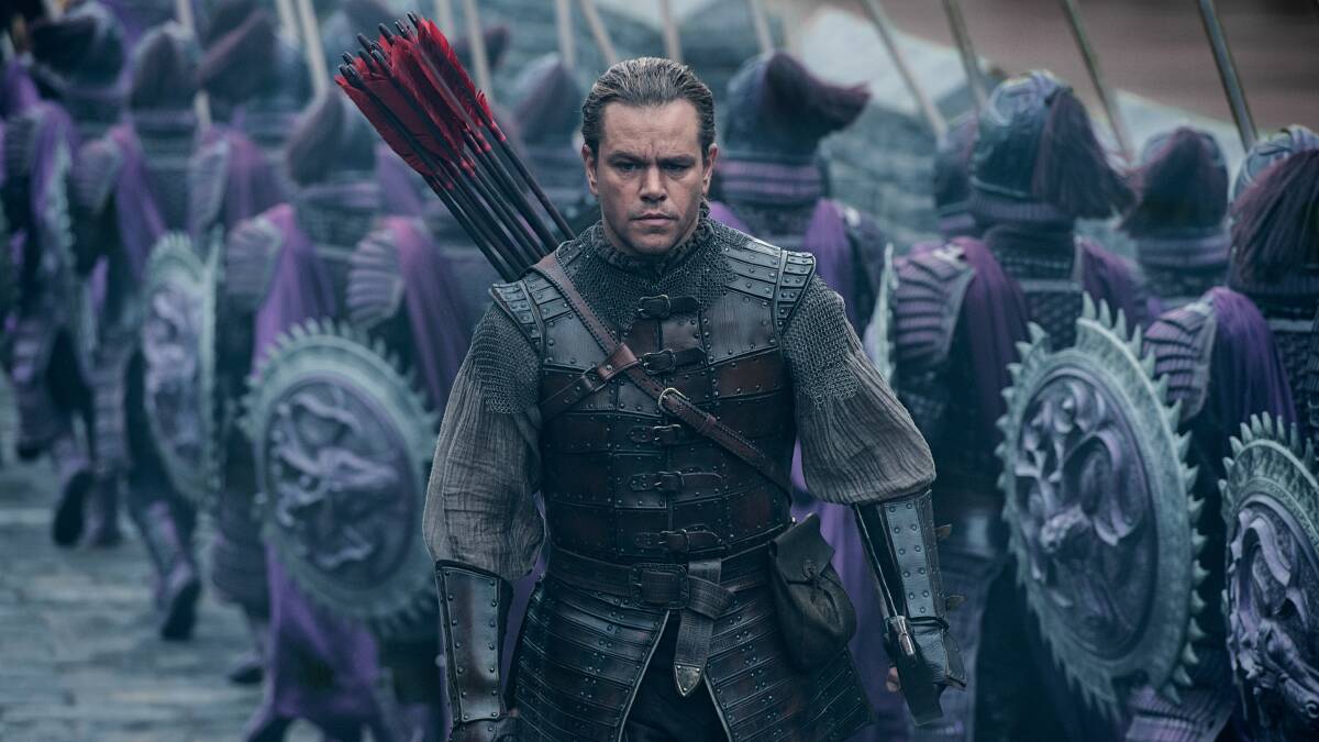 Out of place: Matt Damon plays William - a skilled archer of questionable origin and accent - in big budget Chinese film The Great Wall, rated M, in cinemas now.
