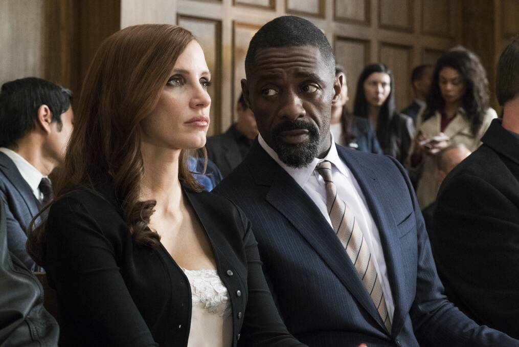 Strong performances: Jessica Chastain, with Idris Elba, plays Molly Bloom in the true-story of her crazy tale, Molly's Game, rated M, in cinemas now.