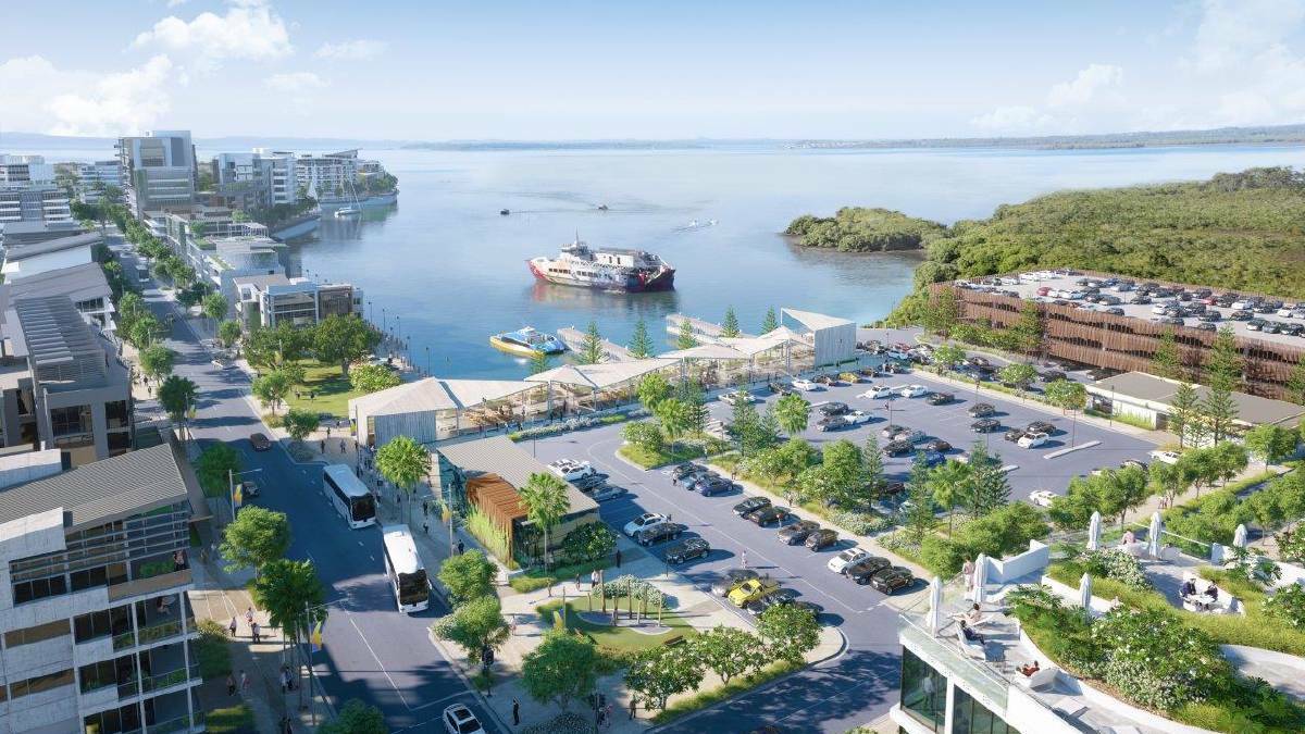An artist's view of the what the proposed Toondah Harbour redevelopment may look like.