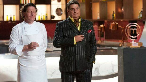 Matt Preston, right, with Marco Pierre White - before he defected from MasterChef to Hell's Kitchen. Photo: Ten
