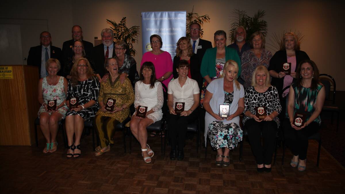 THANKS: Nine local homecare workers were recognised at the Pride of Workmanship Award night at North Richmond Panthers.