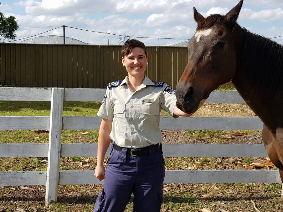 Inspector-in-training Alex Rowe, and horse Princess who was seized by the AWL NSW Inspectorate and is now available for adoption. Pictures: Anastasia Klose, AWL NSW