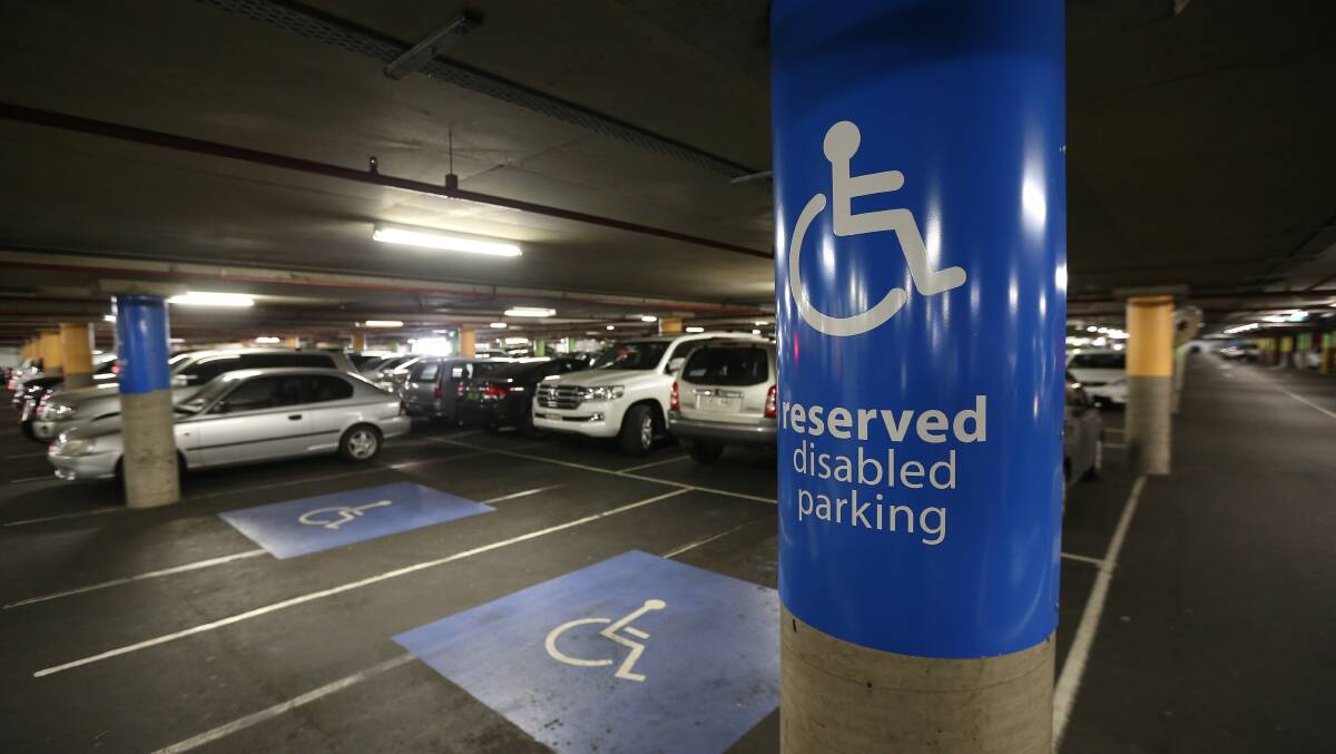 RESERVED: Disability parking spaces at Richmond Marketplace are marked clearly. Picture: Geoff Jones