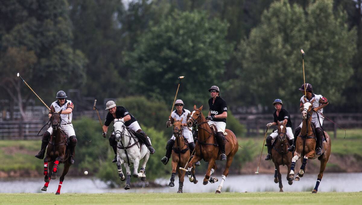 A polo match at Sydney Polo Club, which is where the World Polo Championship will be held next year. Picture: Geoff Jones