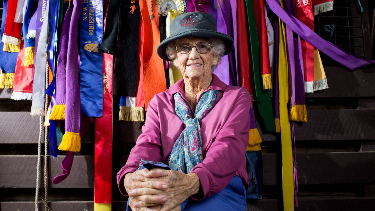 EXPERIENCE: 93-year-old Joyce Brook has been judging showjumping at the Hawkesbury Show for 50 years. Picture: Geoff Jones