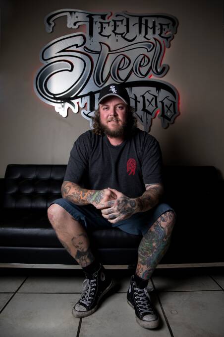 SELF-EXPRESSION: “Everyone’s got a story, so it’s always entertaining." Bligh Park resident Geoff Deakin on his experiences as a tattoo artist. Picture: Geoff Jones
