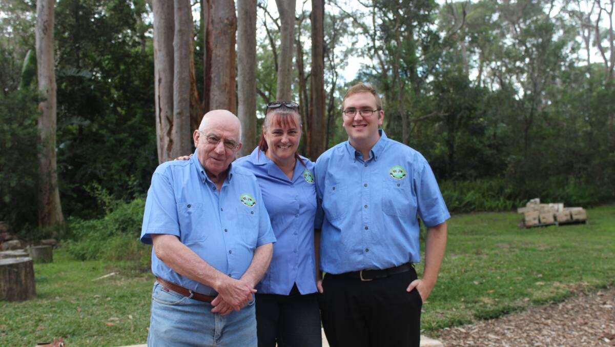 THREE GENERATIONS: Brian Caterson, Karen McLaughlin and Timothy McLaughlin in their home town of Medowie.