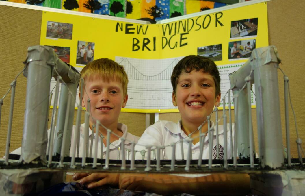 Students built scale models of a possible new bridge for Windsor.