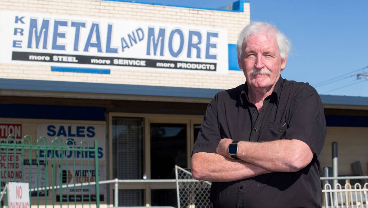 GIVING BACK: Graeme Hutchinson outside his business KRE Metal and More in South Windsor. Picture: Geoff Jones