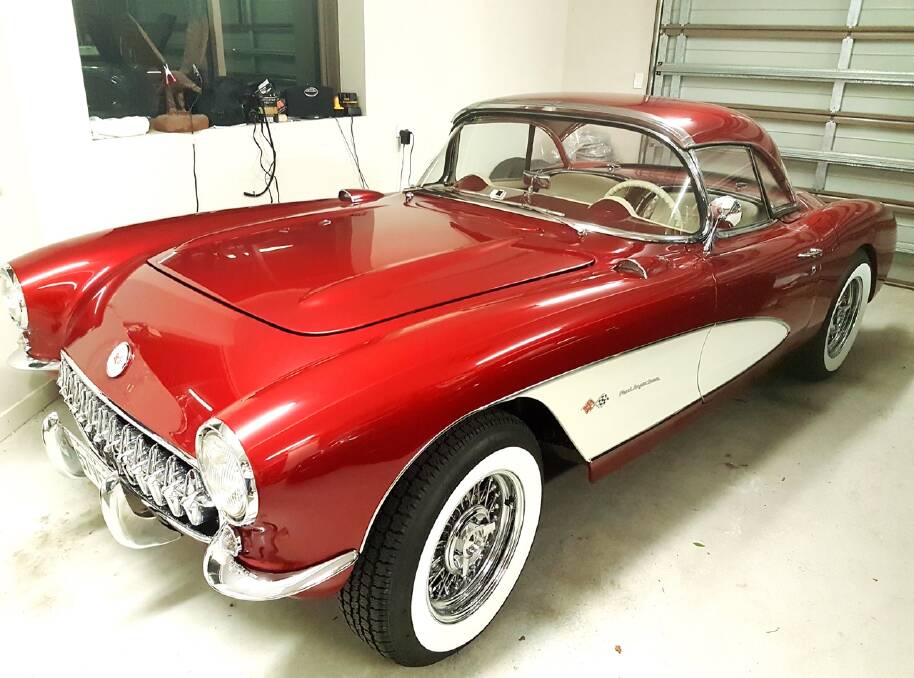 RED BEAUTY: Ray Church's red 1957 Corvette is a car-lover's dream cruise-mobile.