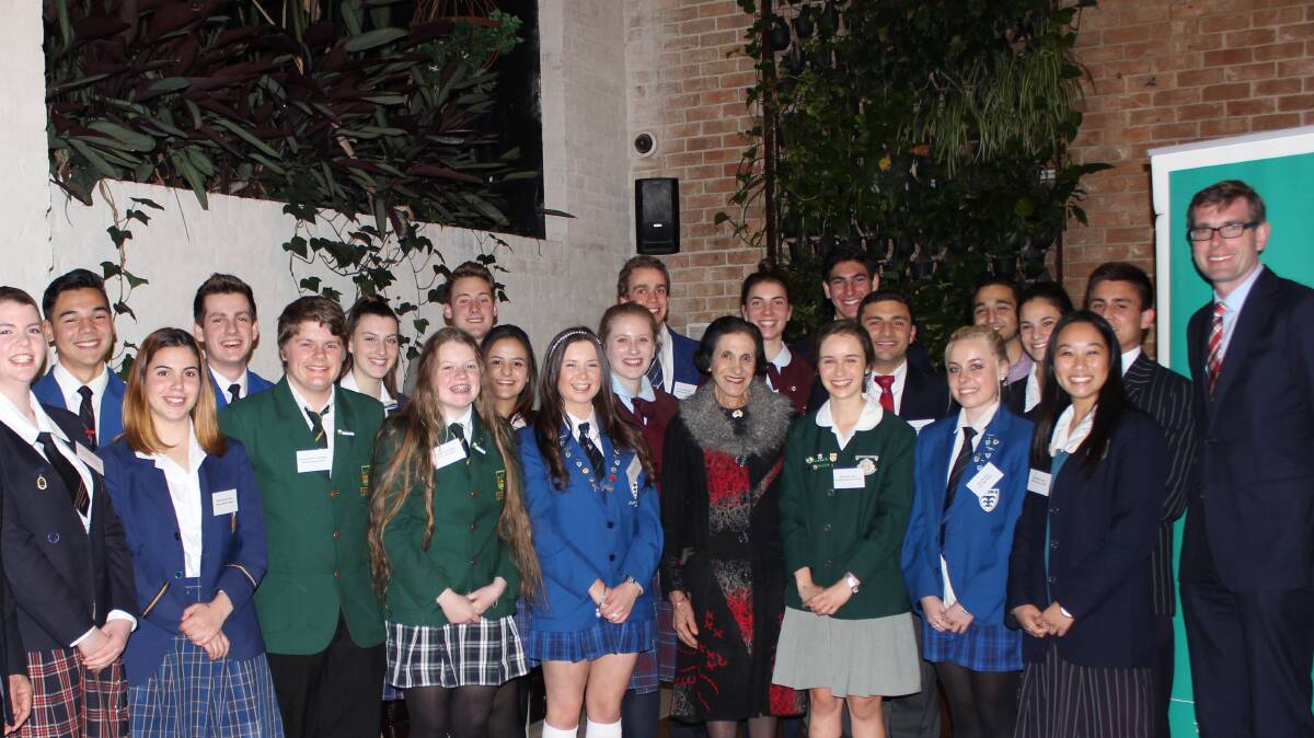 Member for Hawkesbury Dominic Perrottet with some of this year's Year 12 students from Hawkesbury and Hills areas.