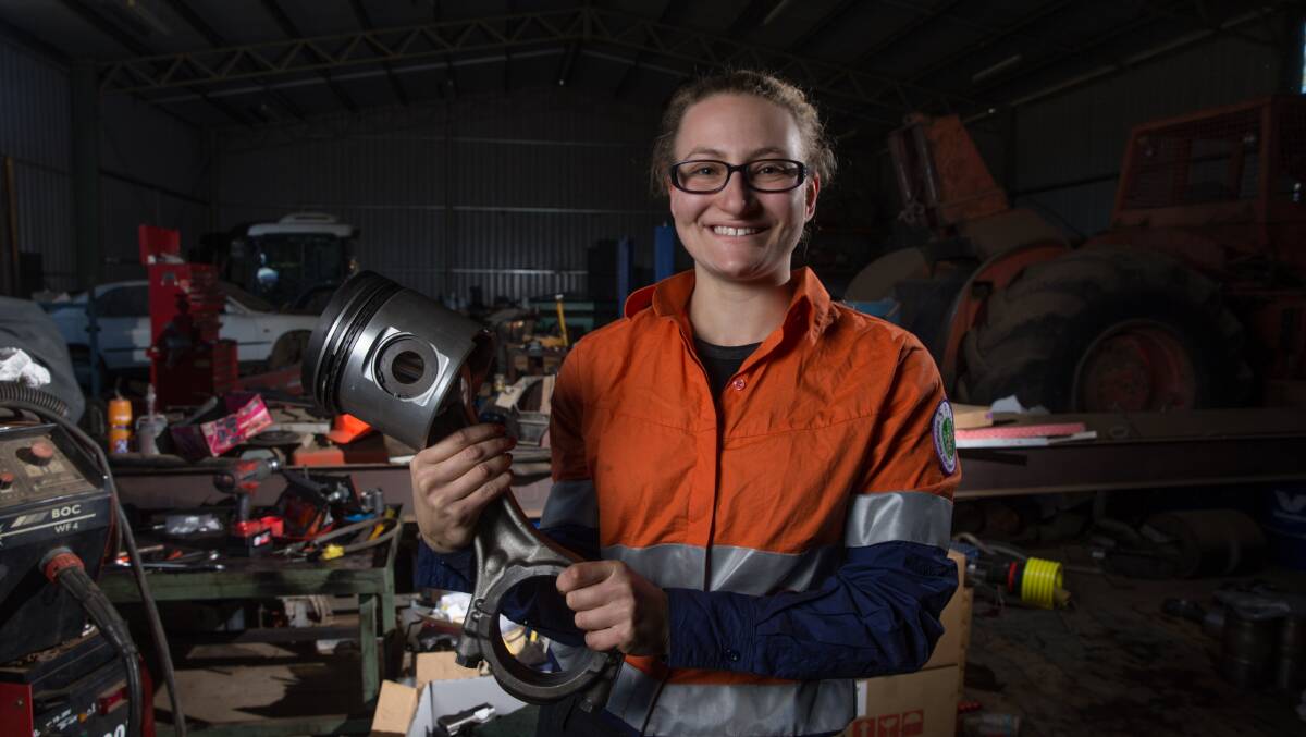 TOP OF HER FIELD: Louise Azzopardi has already been named the best in Australia in her trade of heavy vehicle mechanics. Picture: Geoff Jones