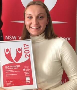 WINNER: Rhiannon Williams received her award at a function in Castle Hill. Picture: Supplied
