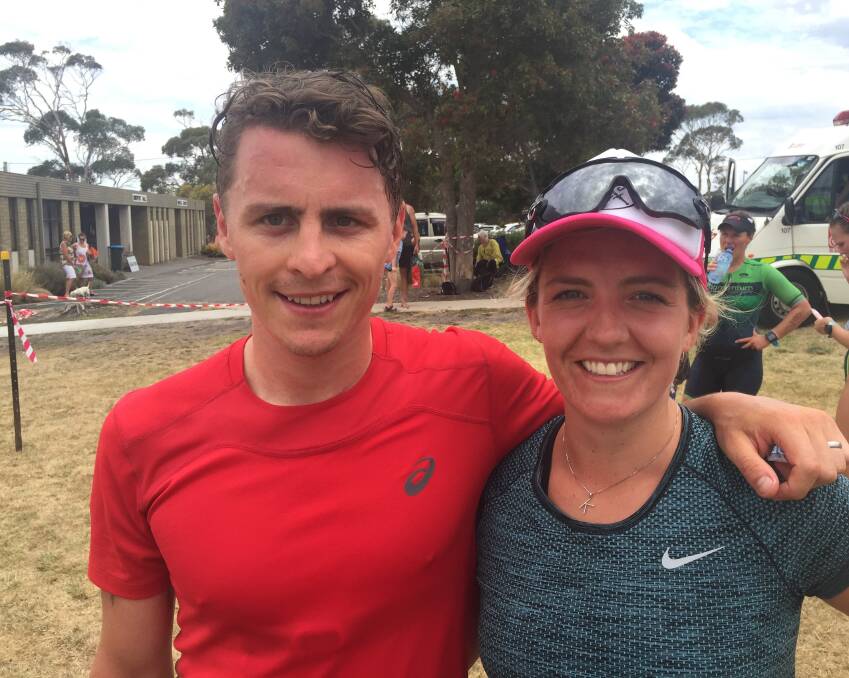 NEWLYWEDS: Jonney and Katherine Yeates, both of Melbourne, competed in the third State Series Race in Bridport on Saturday. Picture: Neil Richardson