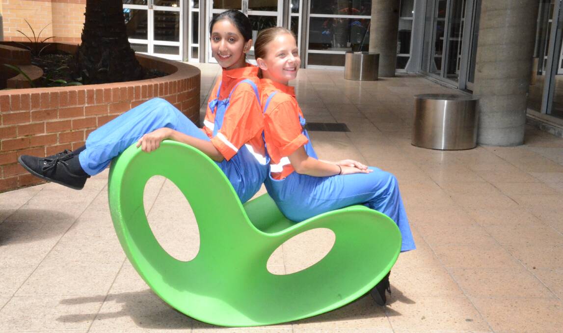 Khushi Karan and Charlotte Lewis of Freemans Reach enjoyed a novel seat as they waited in the wings at the neighbouring University of Technology Sydney.