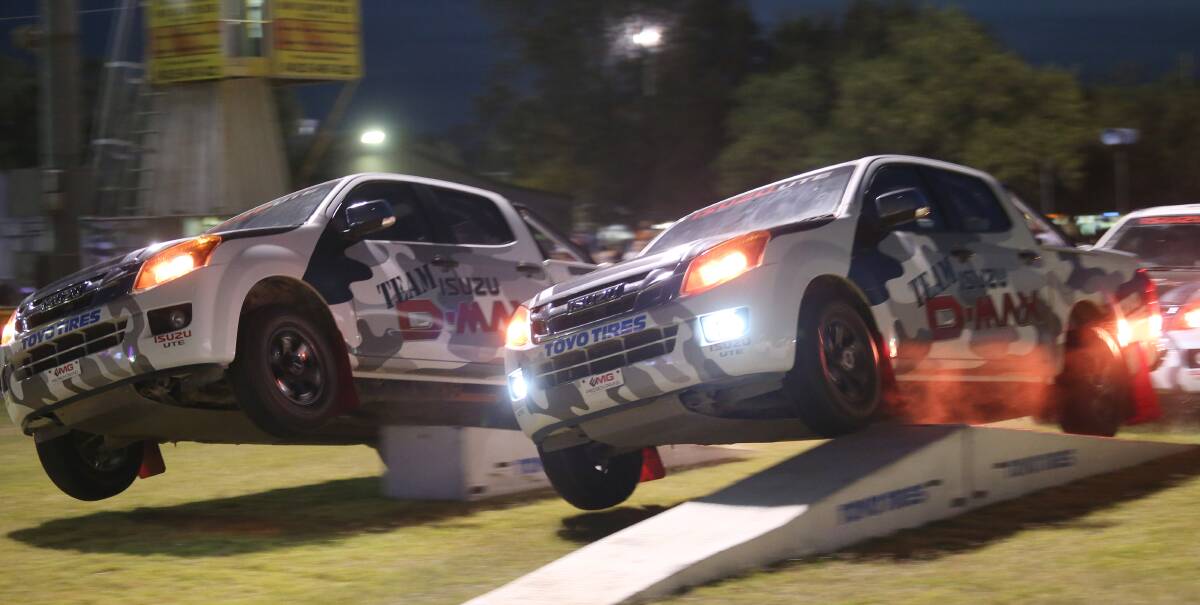 Stunt drivers: The Team D-Max precision driving team during last year's Hawkesbury Show. Picture: Geoff Jones