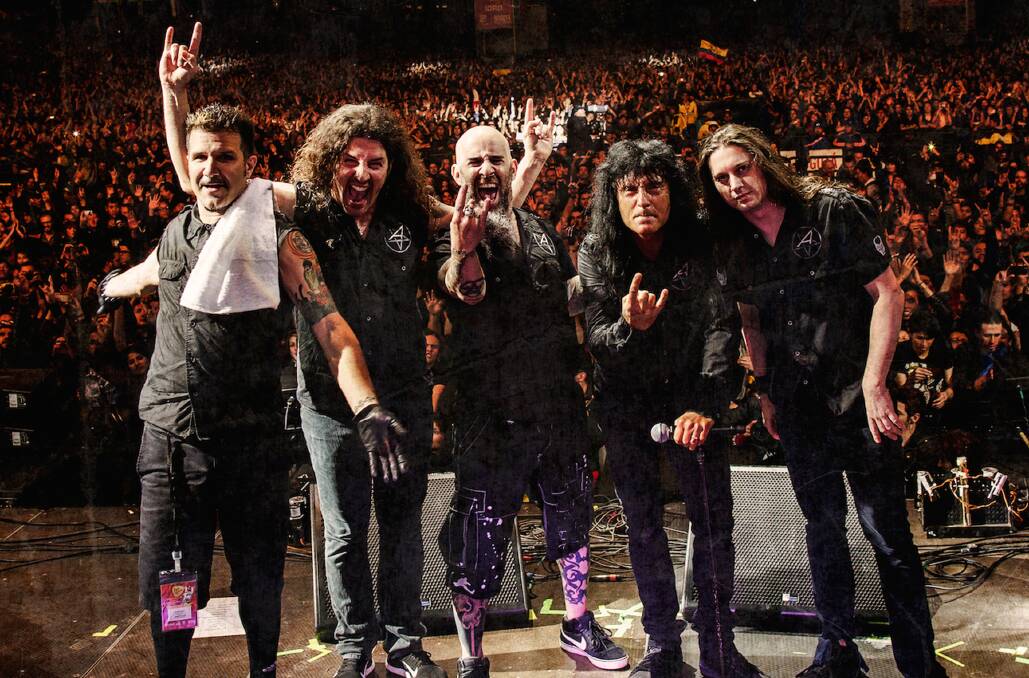 ANTHRAX: From left, Charlie, Frank, Scott, Joey and Jonathan.
