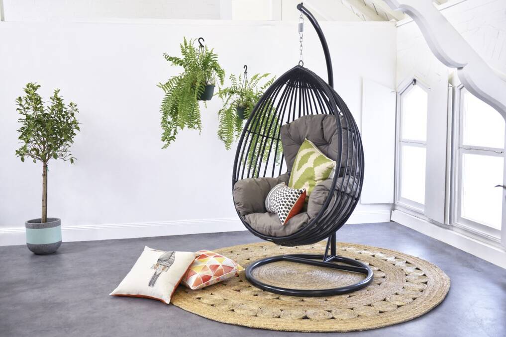 Constructed from strong, lightweight aluminium and handcrafted wicker, the Koala Hanging Chair is sure to last summer after summer - from $799 in black and marina.