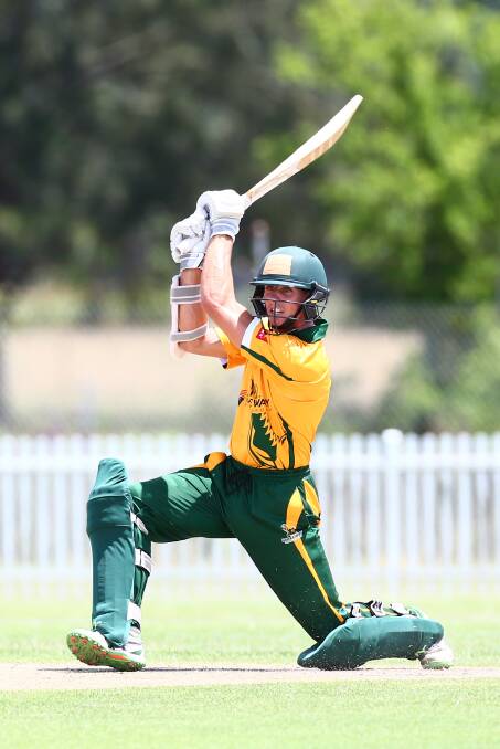 Josh Clarke top scored for Hawkesbury against Fairfield-Liverpool, and also took three wickets. Picture: Geoff Jones