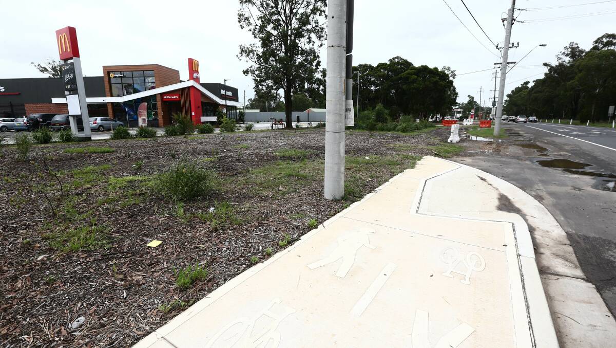 The McDonalds at South Windsor on the left, where the footpath, as it currently stands, finishes. Picture: Geoff Jones