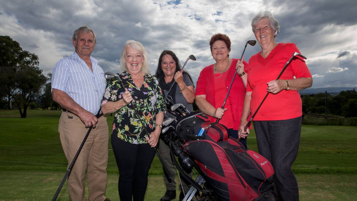CHARITABLE: Ross Hill, Lorraine Bottomley, Lorraine Ferguson, Lorraine Hill and Kay Ridge will be at the Hawkesbury Hospital Auxiliary charity golf day. Picture: Geoff Jones