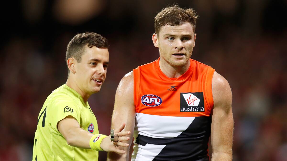 SORRY: GWS Giants player Heath Shaw was overheard sledging Tom Papley in the Giants' victory over the Swans. Picture: Getty Images