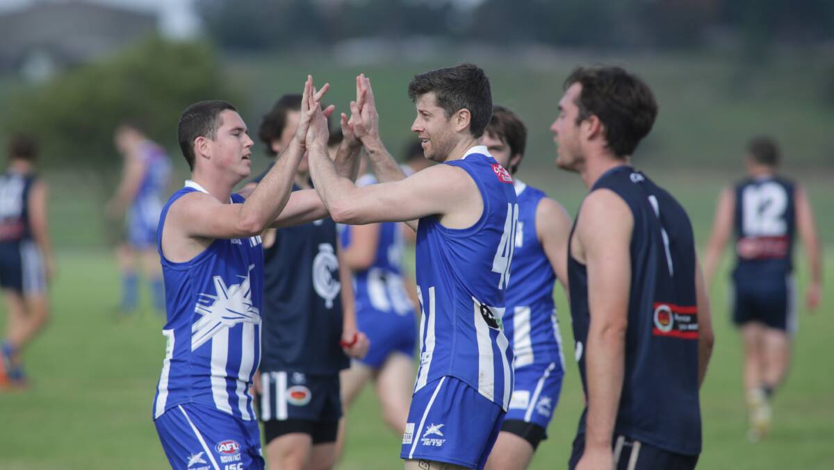 SHARP SHOOTER: Jacob Berry, right, kicked six goals for the Nor-West Jets at the weekend. Picture: Geoff Jones