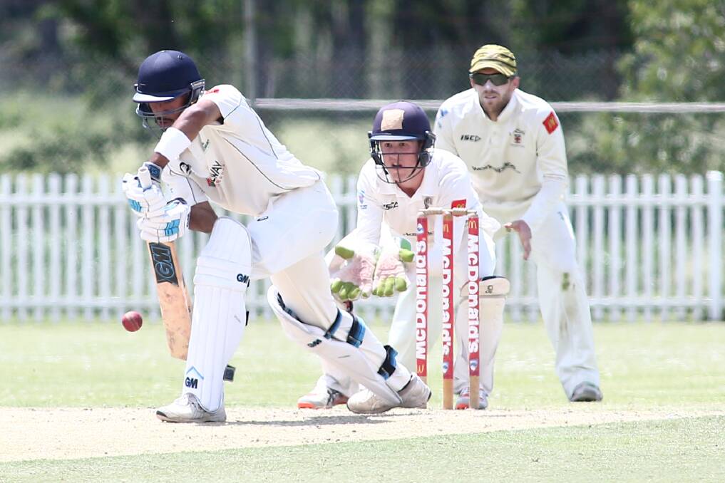 11.11.2017; Jaskaran Cheema - 1st Grade Premier Cricket Hawkesbury V Sydney Uni at Bensons Lane Richmond. Picture: Geoff Jones .
