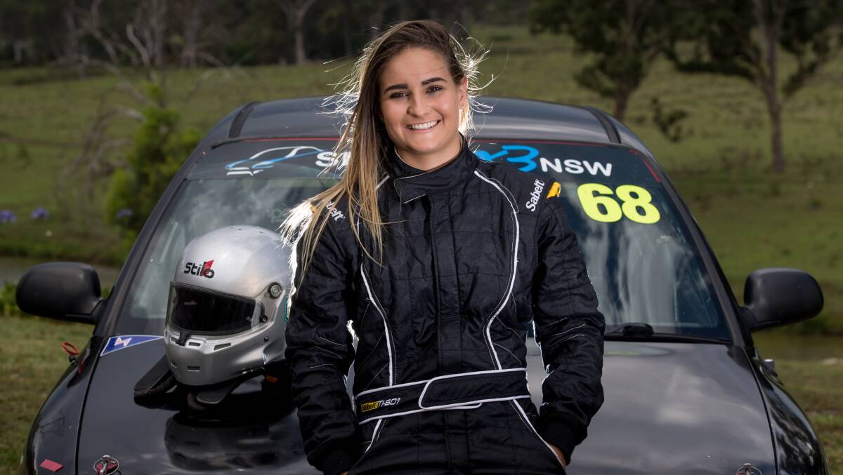 Monique Sciberras of Berkshire Park proved she could handle herself behind the wheel after nearly beating her dad's lap times, despite never racing before. Picture: Geoff Jones