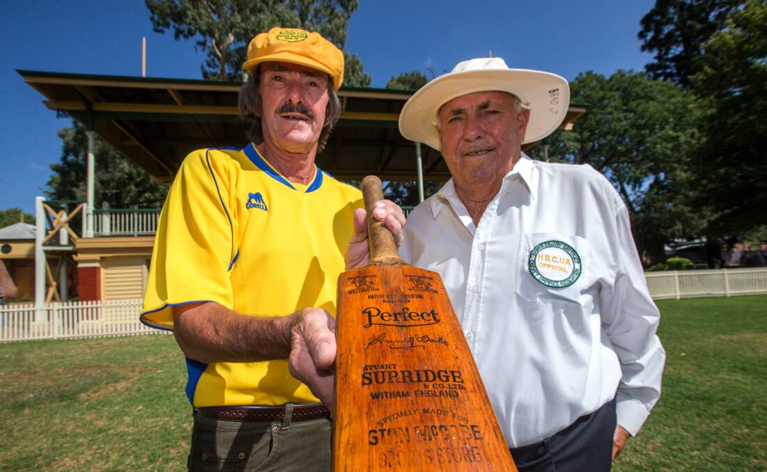 Peter O'Donnell and Ian Johnston both had long associations with Hawkesbury cricket, including in what they called the golden era, the period between 1965 and 1985. The pair are organising a reunion for all those involved with cricket during that period. Picture: Geoff Jones