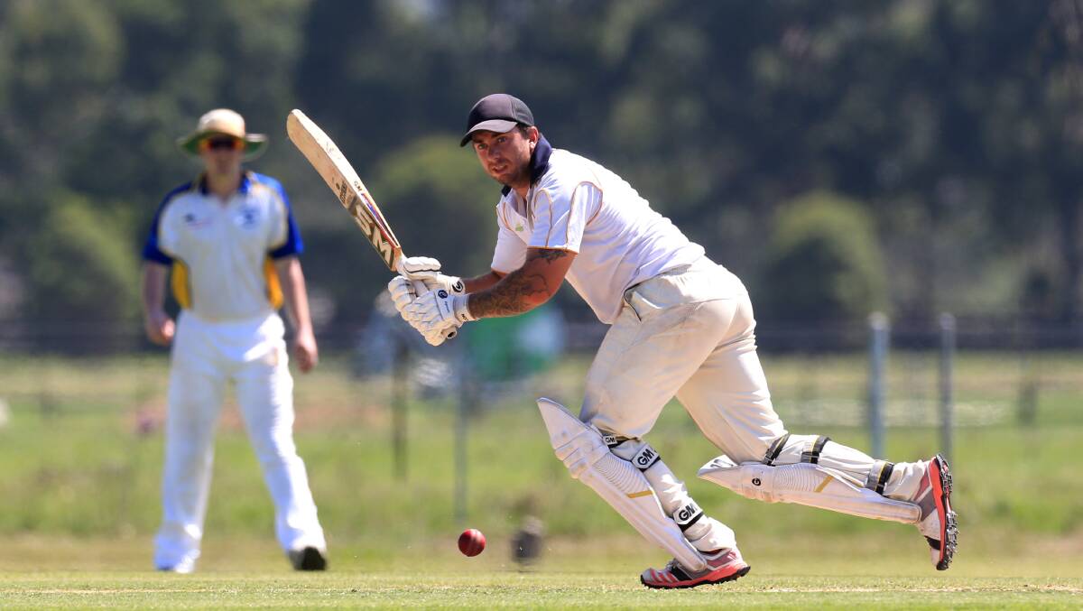 Riverstone's Rhys Whybrow scored a century in the first grade semi-final against North Richmond. Picture: Geoff Jones