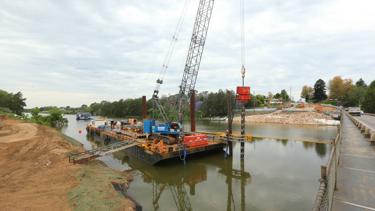 Construction on the Windsor Bridge Replacement Project in November last year. Picture: Geoff Jones.
