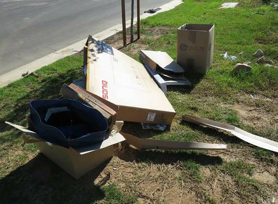 Dumped: The dumped rubbish that led to a $2,000 fine. It could have been collected by council or recycled for free.