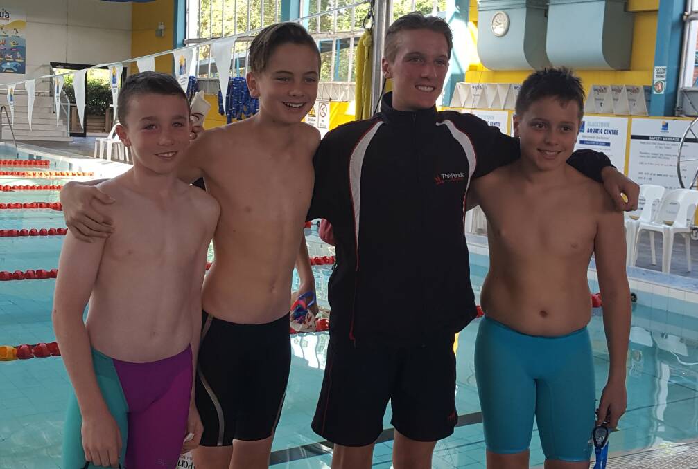The Ponds High School students Clayton Taylor, Cooper Virgo, Owen Hainsworth and Ben Harris will swim at the Combined High Schools Swimming Championships. Picture: Supplied